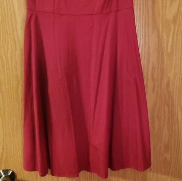 NWOT Vintage V-Neck Style Red Dress - Picture 5 of 9
